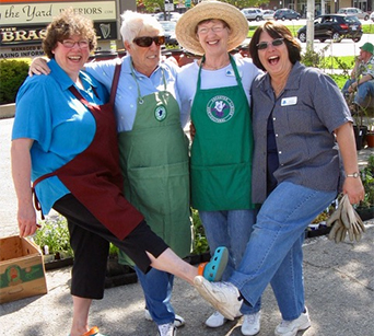 An image of Ancaster Horticultural Society members having a good time.